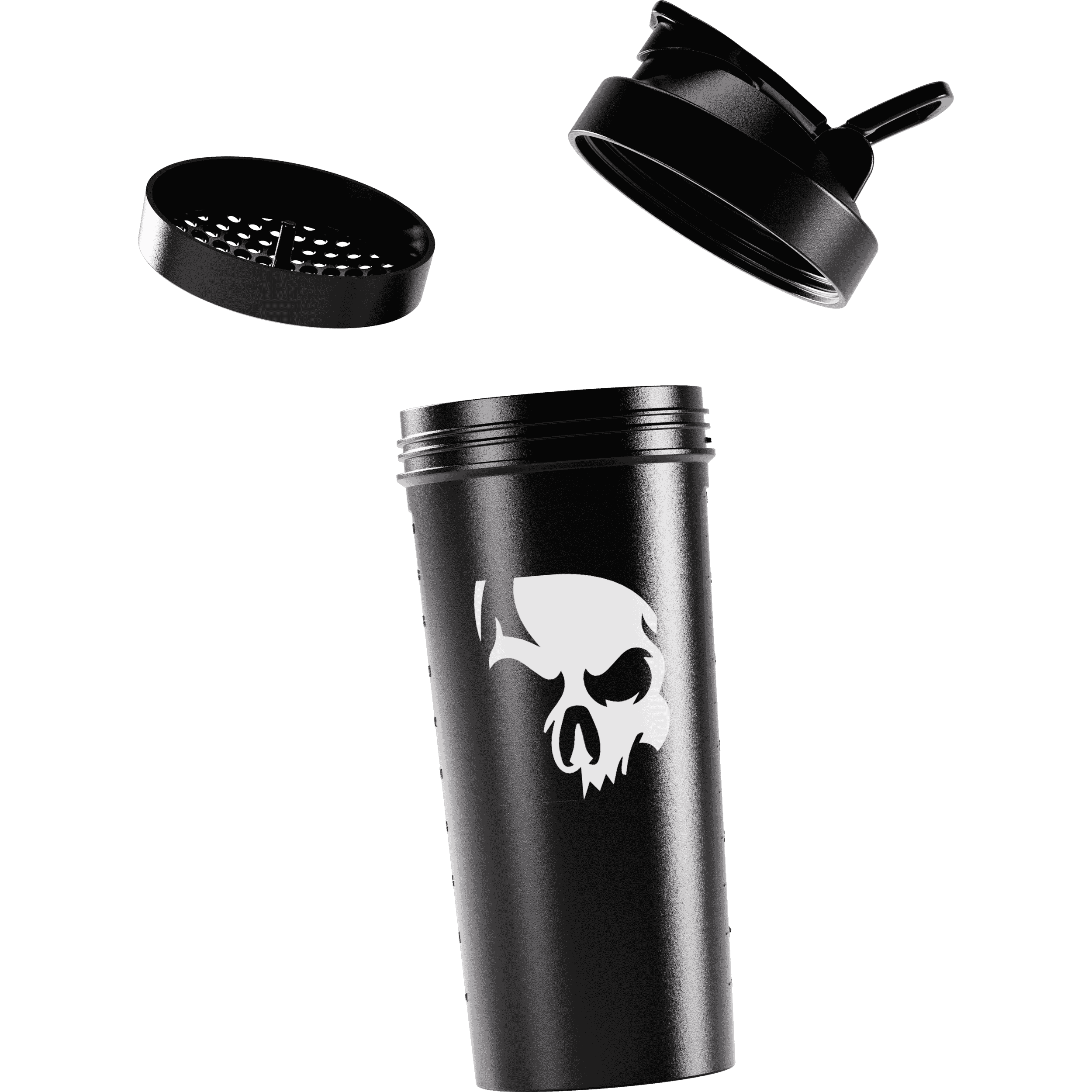 Coqueteleira Shaker Caveira Preta 700ml com Rede - Dark Lab