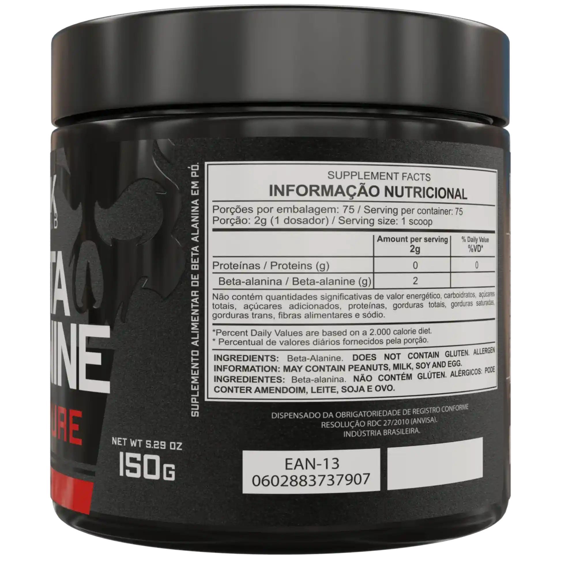 Beta Alanina 100% Pura 150g - Dark Lab